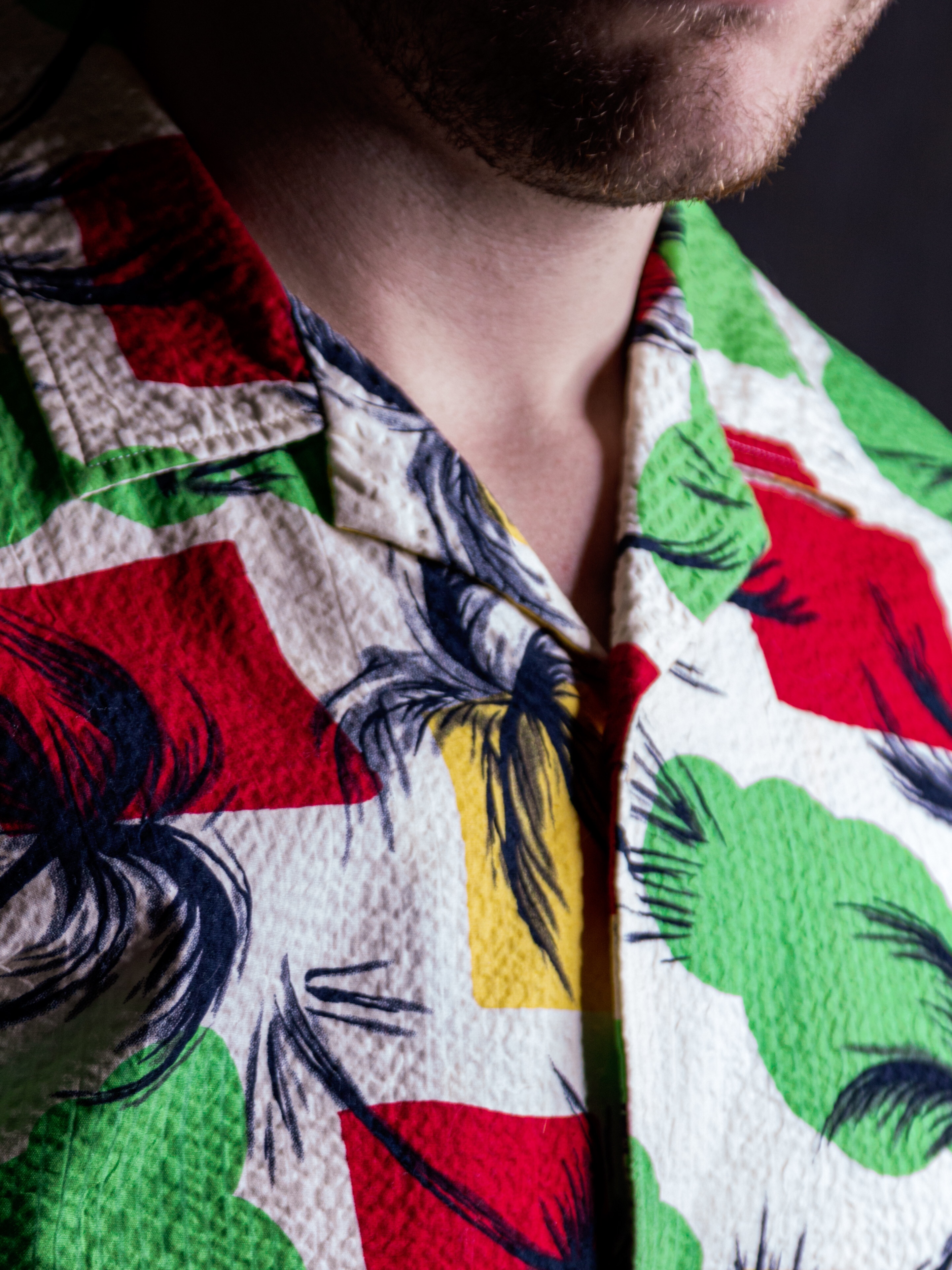 Seersucker Camp Collar Summer Fun Shirt