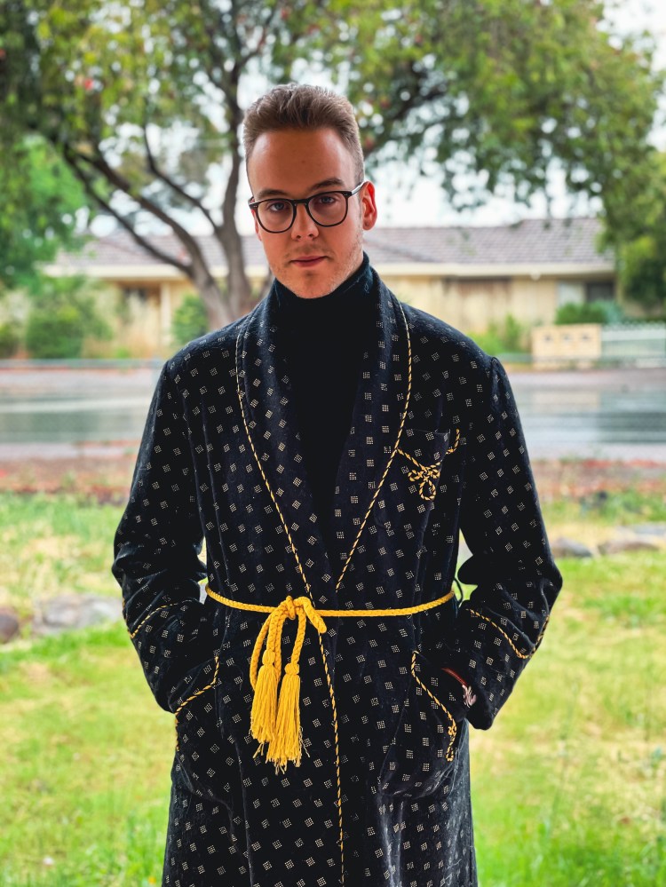 vintage McGregor USA wool smoking gown robe