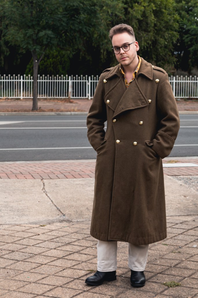 vintage 1950s Australian Army officer greatcoat bridge coat